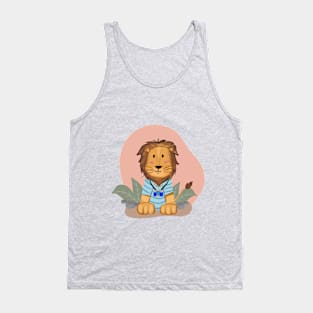 Cute Lion Illustration Capturing the Wild Tank Top